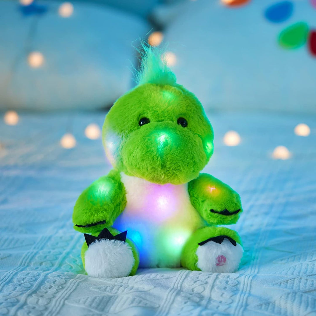 BSTAOFY Animal de peluche de dinosaurio luminoso de 11 pulgadas, li...
