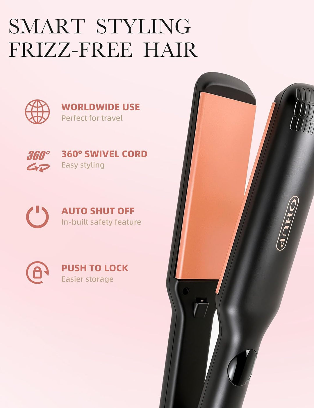 OHUP Plancha de pelo para todo tipo de cabello, resultados rápidos...