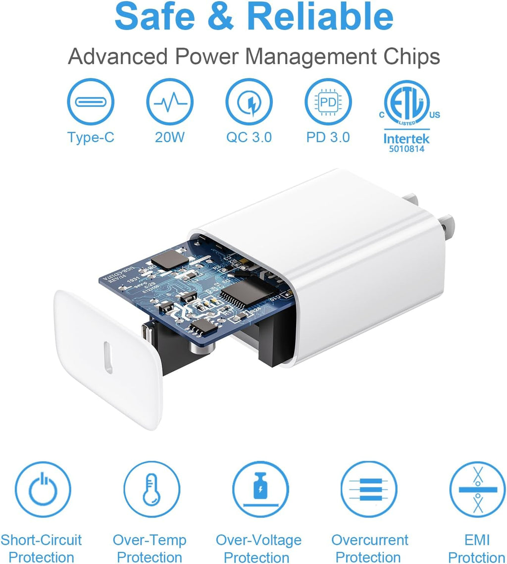 Cargador de carga rápida para iPhone 17, 16, 15, paquete de 3 cargadores USB C, cable Lightning de 6 pies y cable USB C tipo C para iPhone 17/17 Plus/17 Pro Max/Air/16/16 Plus/16 Max/15 Pro Max/14 Max/iPad