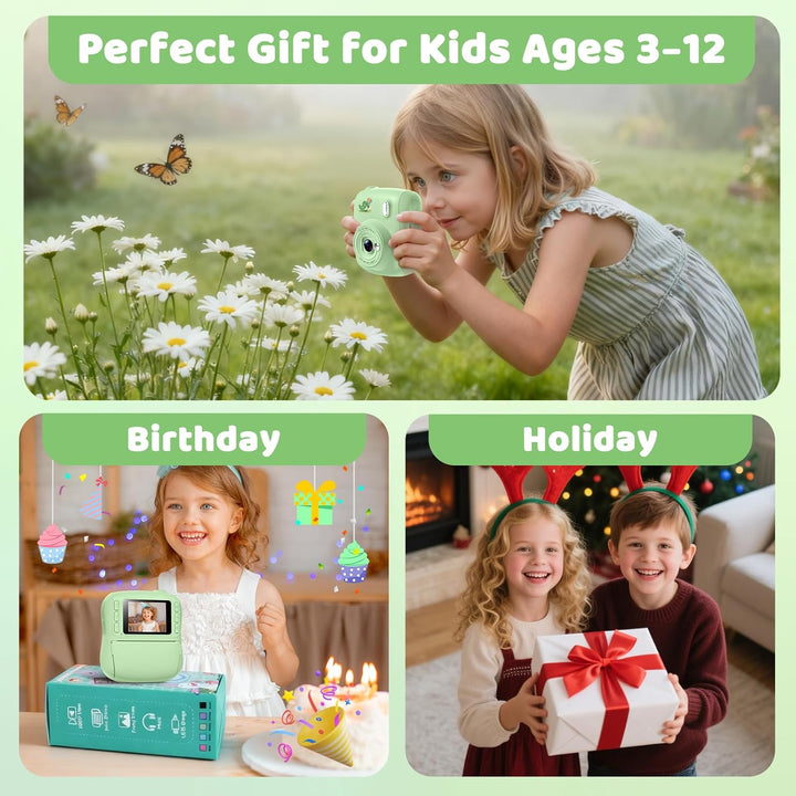 Cámara de impresión instantánea para niños, regalos de Navidad y cu...