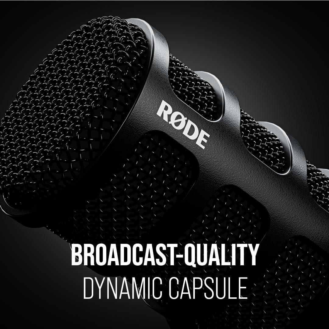 RØDE PodMic USB - Micrófono dinámico versátil de broadcast con cone...