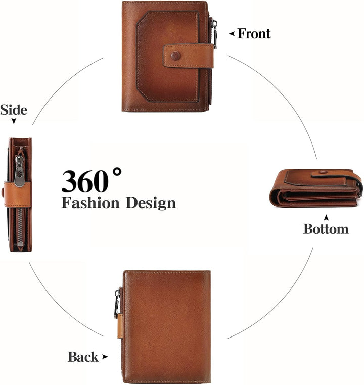 GAEKEAO Billeteras de cuero genuino para hombres con bolsa de moned...