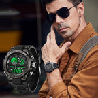 Relojes deportivos para hombre al aire libre, impermeable, militar, fecha, tácticas, LED, alarma, cronómetro