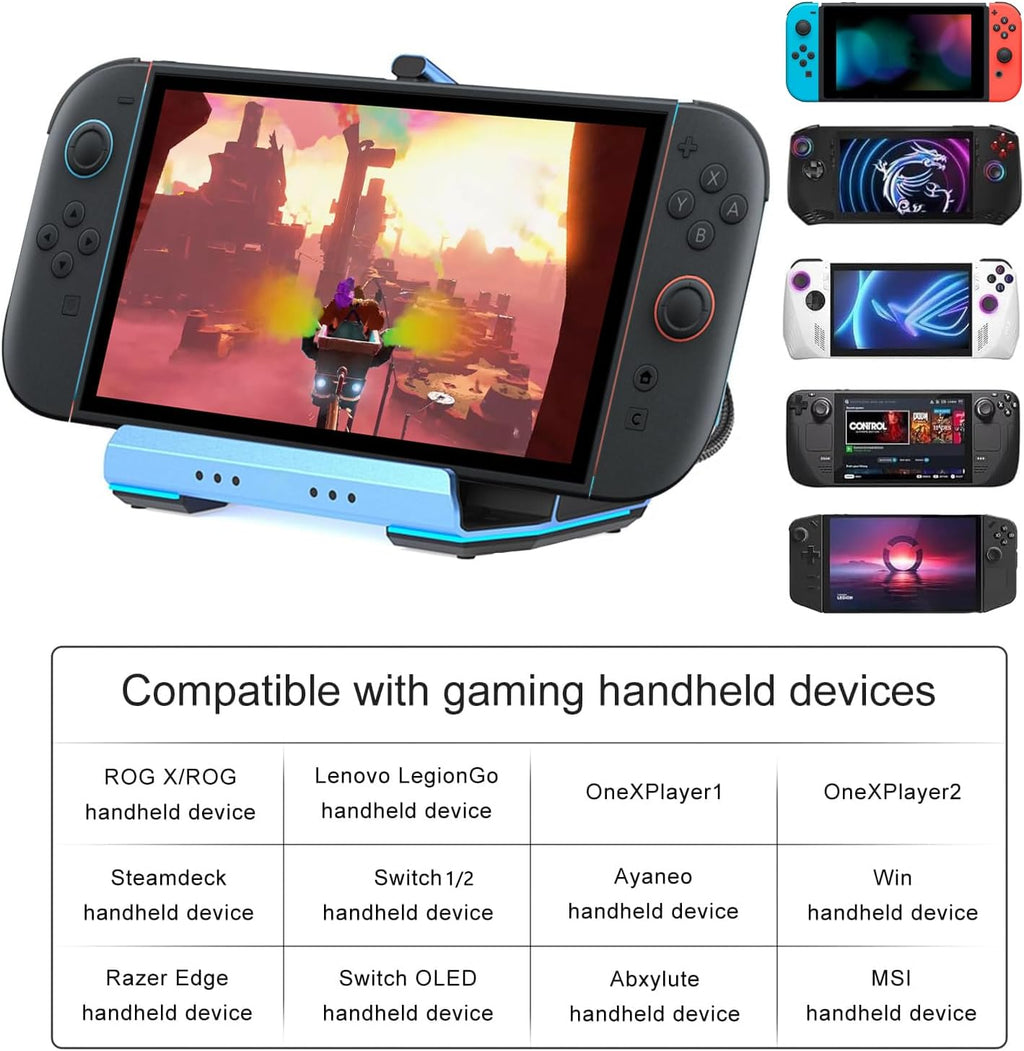 Estación de acoplamiento USB C para ROG Ally X, Legion Go, Switch
