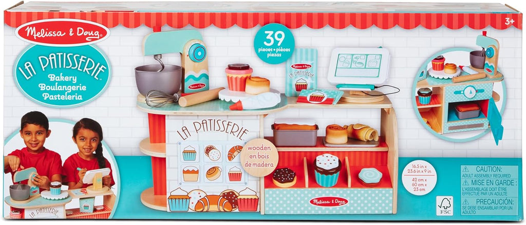 Melissa & Doug Panadería de madera La Patisserie (39 piezas) - Certificado FSC