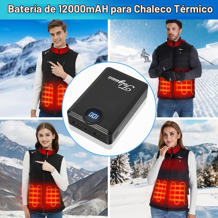 Telguua Paquete de batería de chaleco térmico de 12000 mAh, batería...