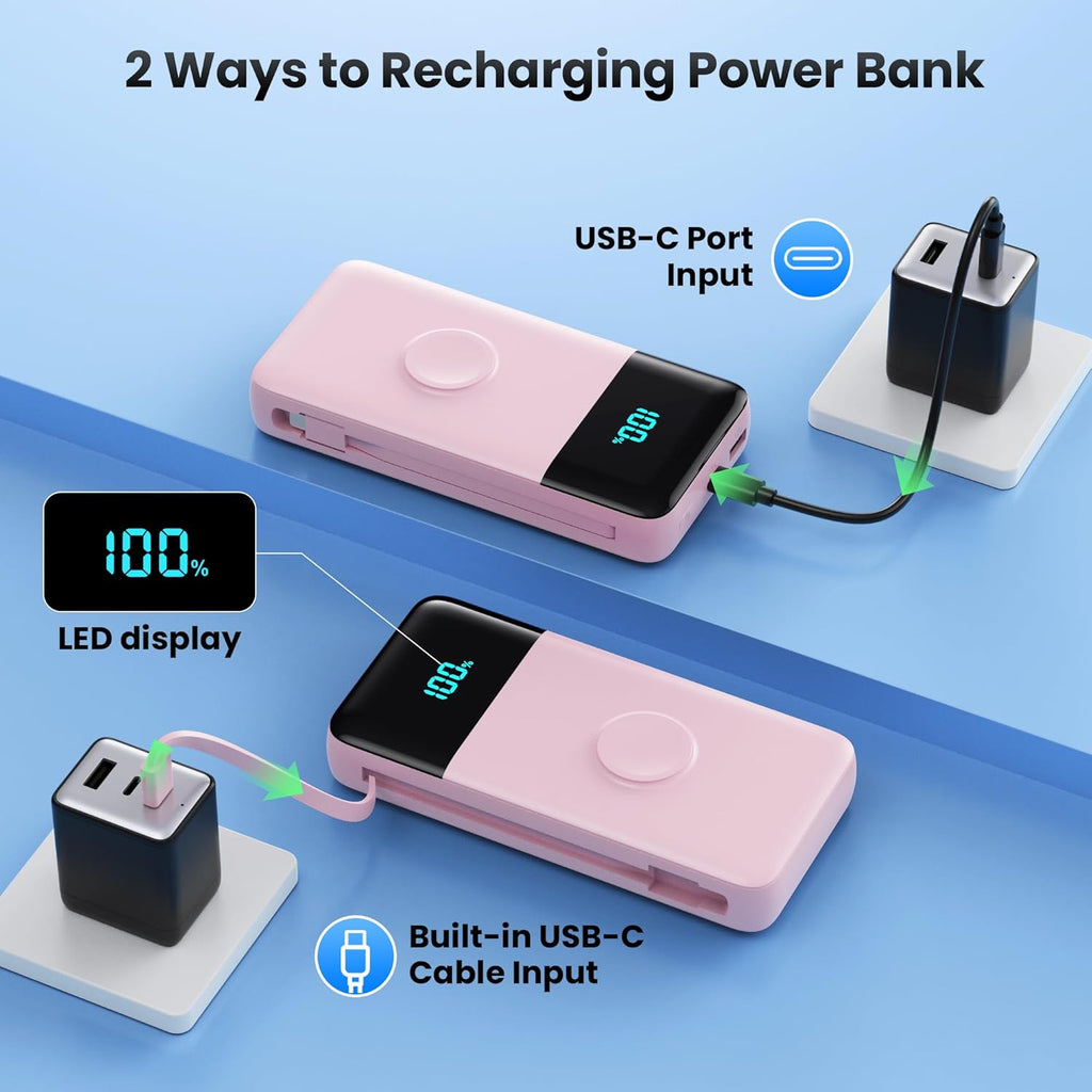 Cargador portátil de 40800 mAh con cables integrados