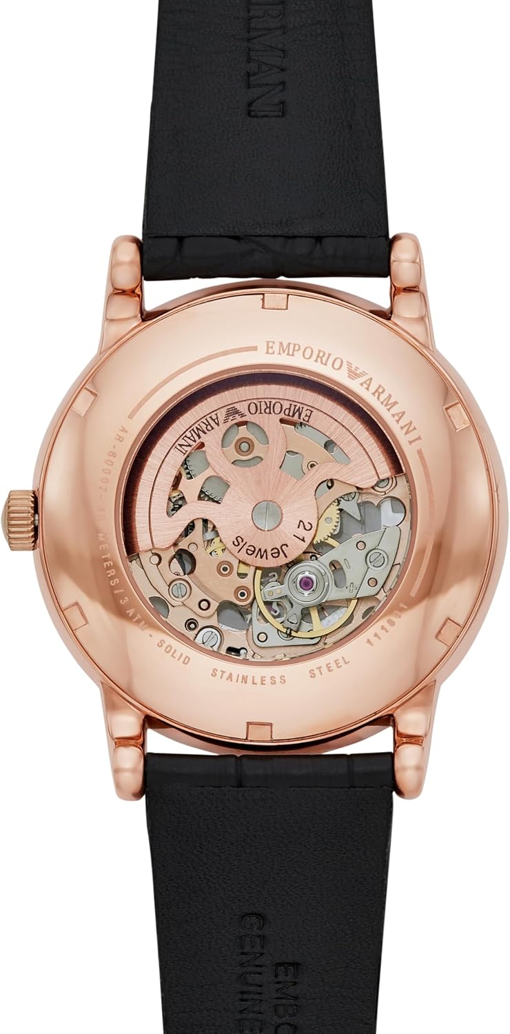 Reloj Emporio Armani para hombre de tres manecillas, automático o cronógrafo, con correa de acero inoxidable o cuero