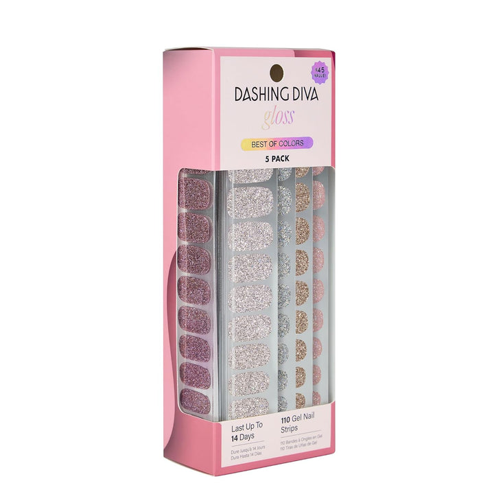 Dashing Diva - Kit de tiras de uñas de gel brillantes 5 en 1 - Lo m...