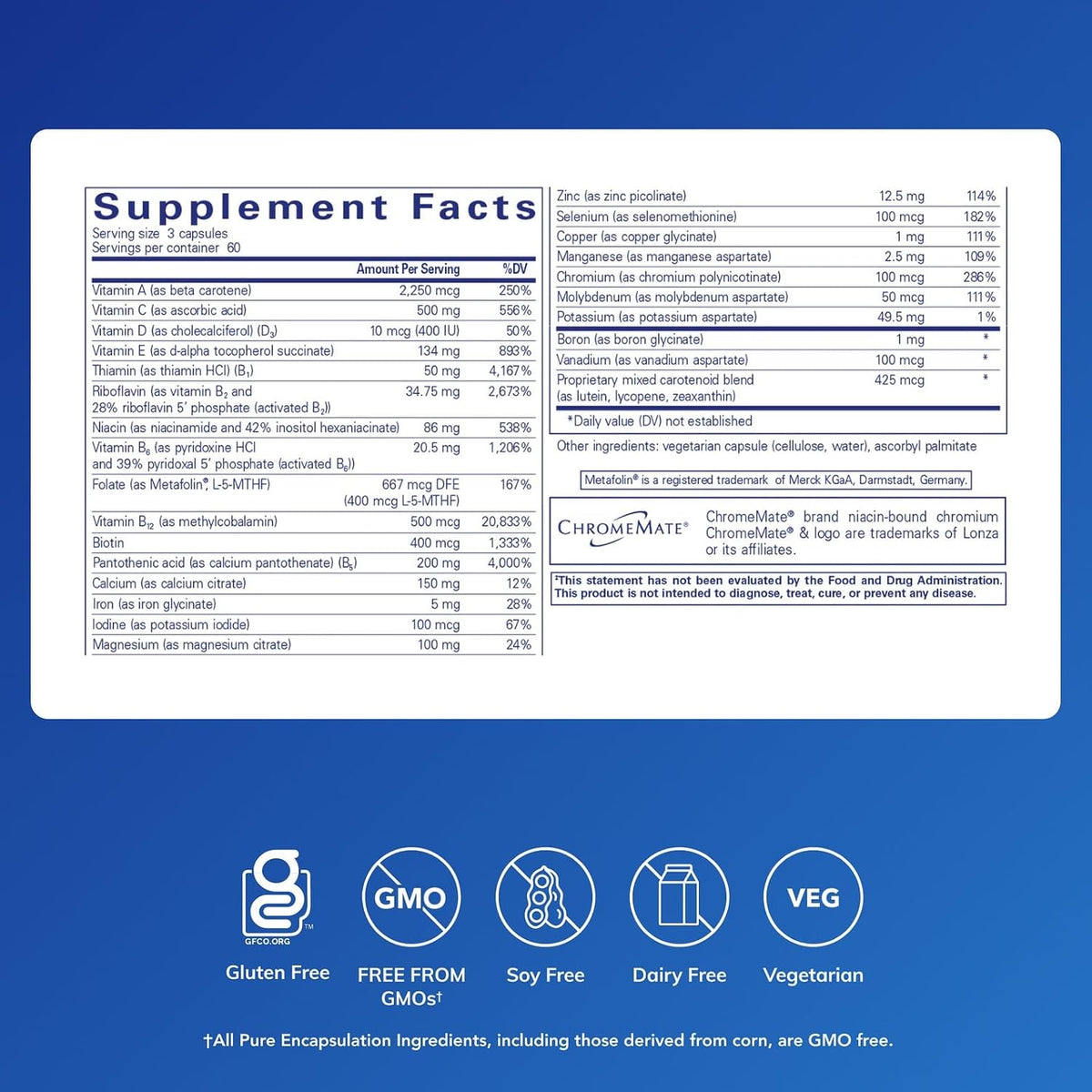 Pure Encapsulations Nutrient 950 | Suplemento multivitamínico y mineral para apoyar, 180 unidades