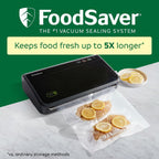Máquina Selladora al Vacío FoodSaver, Detección Automática de Bolsas, Compatible con Sous Vide, con bolsas selladoras, rollo, sellador al vacío de mano, negro