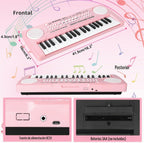 Teclado de piano de juguete para niños, 37 teclas, pianos musicales, juguetes con micrófono