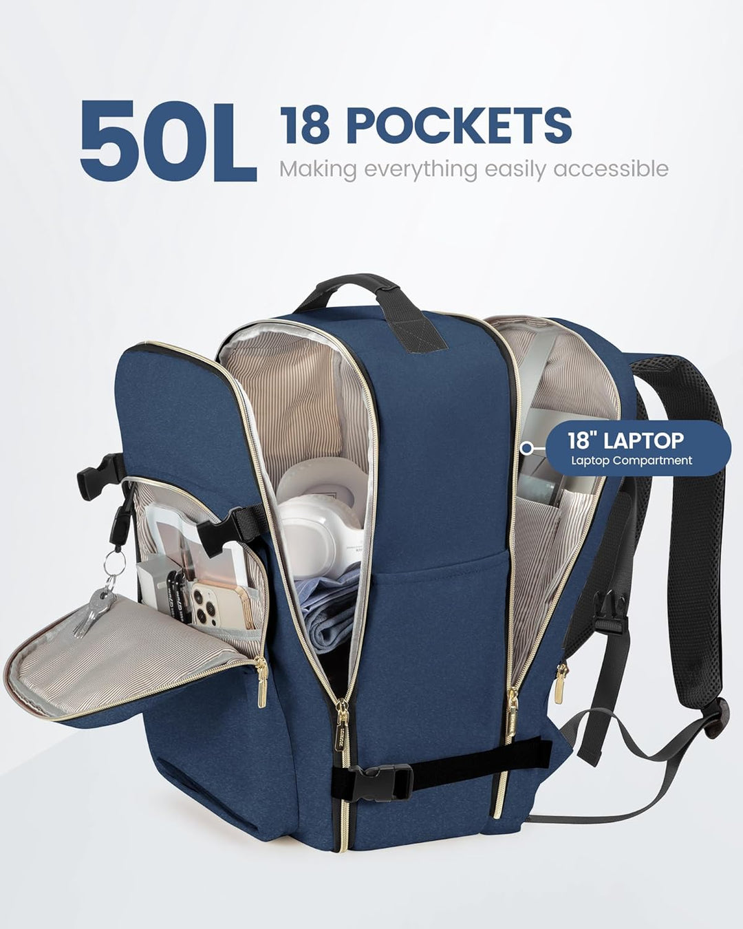Mochila de viaje LOVEVOOK, mochila de mano, mochila de viaje para a...