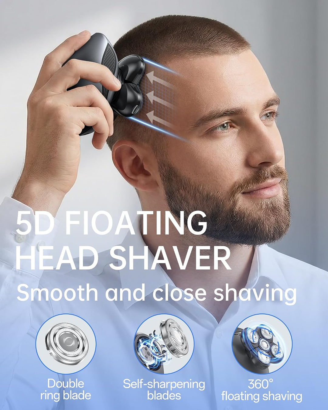 Maquinilla de afeitar eléctrica para hombres, afeitadora eléctrica...