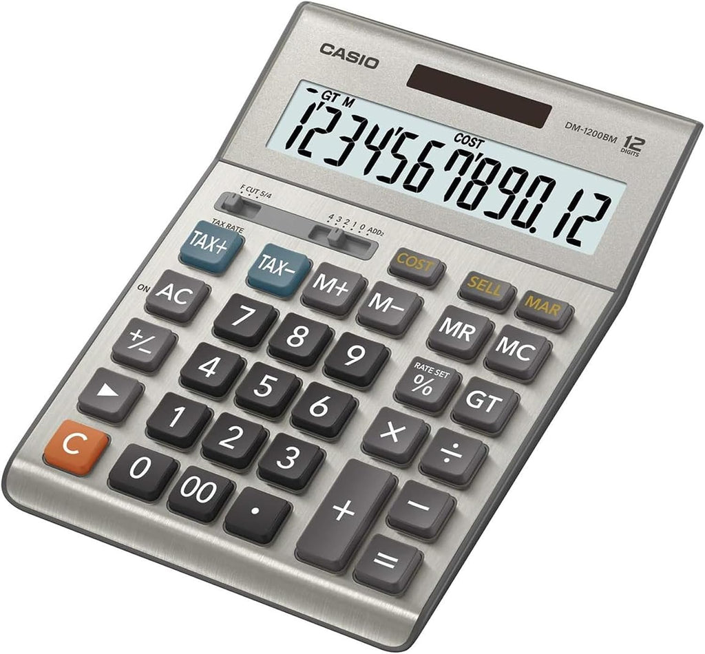 Casio Calculadora de escritorio empresarial DM-1200BM, costo/venta/margen