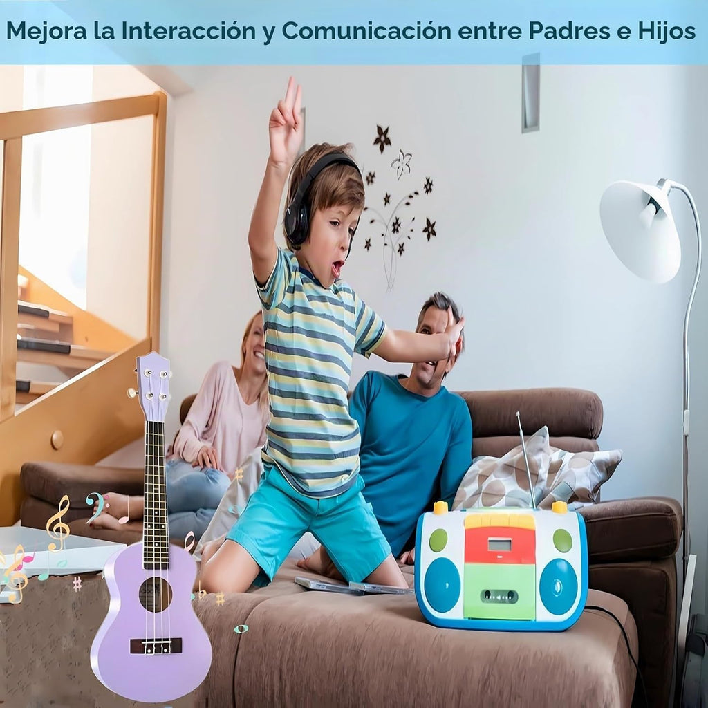 Ukelele de guitarra acústica de fibra de carbono de 21 pulgadas, instrumentos musicales (morado)