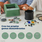 Vaso de roca y máquina de volcar – Verde menta medio, 3 velocidades, a partir de 8 años – Accionamiento directo, temporizador de 9 días y motor silencioso de refrigeración – Pulidor silencioso
