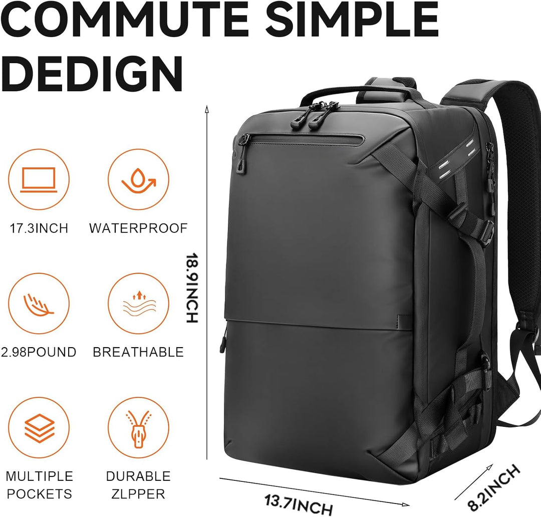 SWICKY Mochila de viaje para hombres, 40 L, mochila para laptop, ap...
