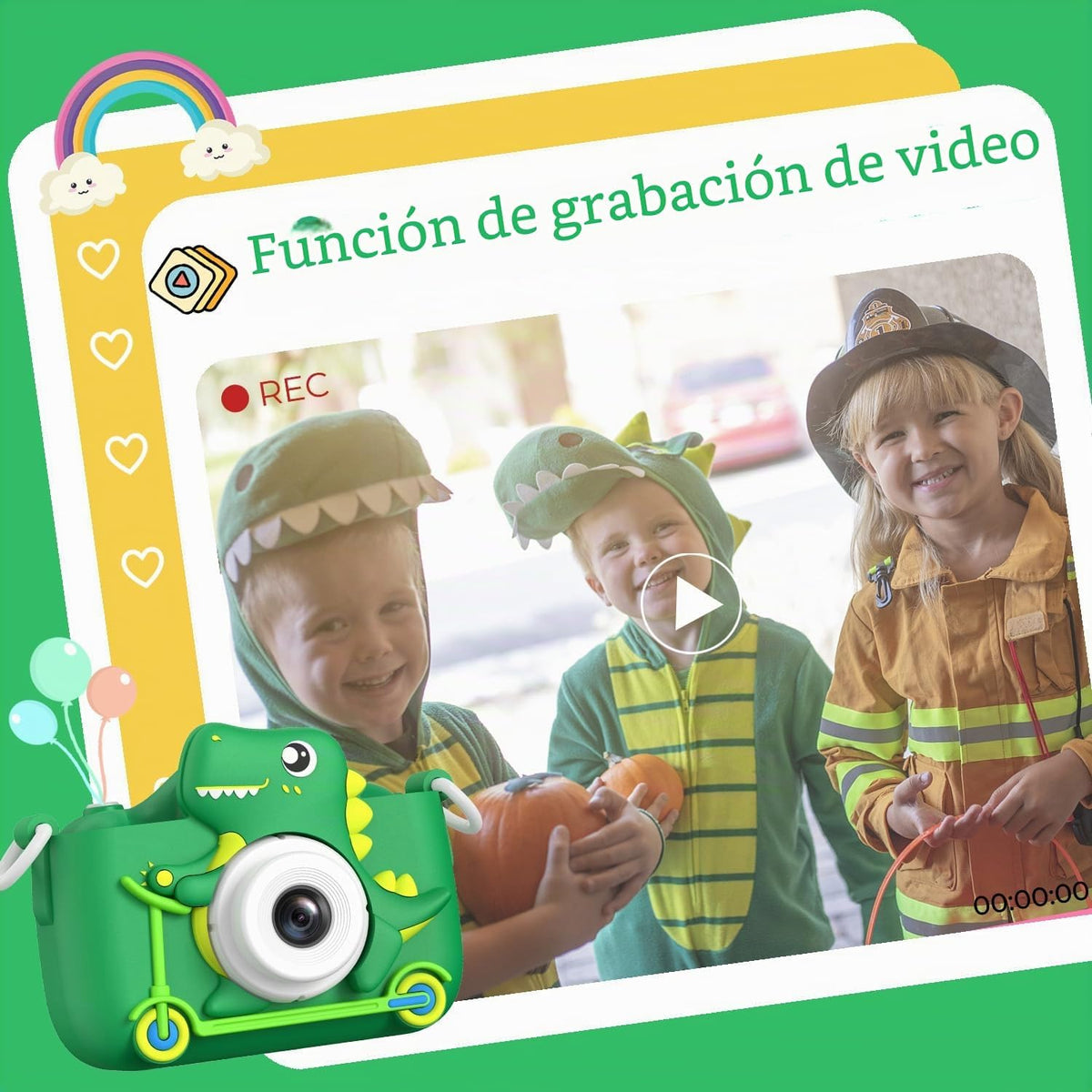 Juguetes de cámara selfie para niñas de 3 a 9 años, juguete de cámara de video digital con cubierta protectora, regalos de festival de cumpleaños de Navidad para niñas de 3 a 9 años