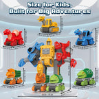Drefirsa Coche de juguete de dinosaurio 5 en 1, juguete robot de camión