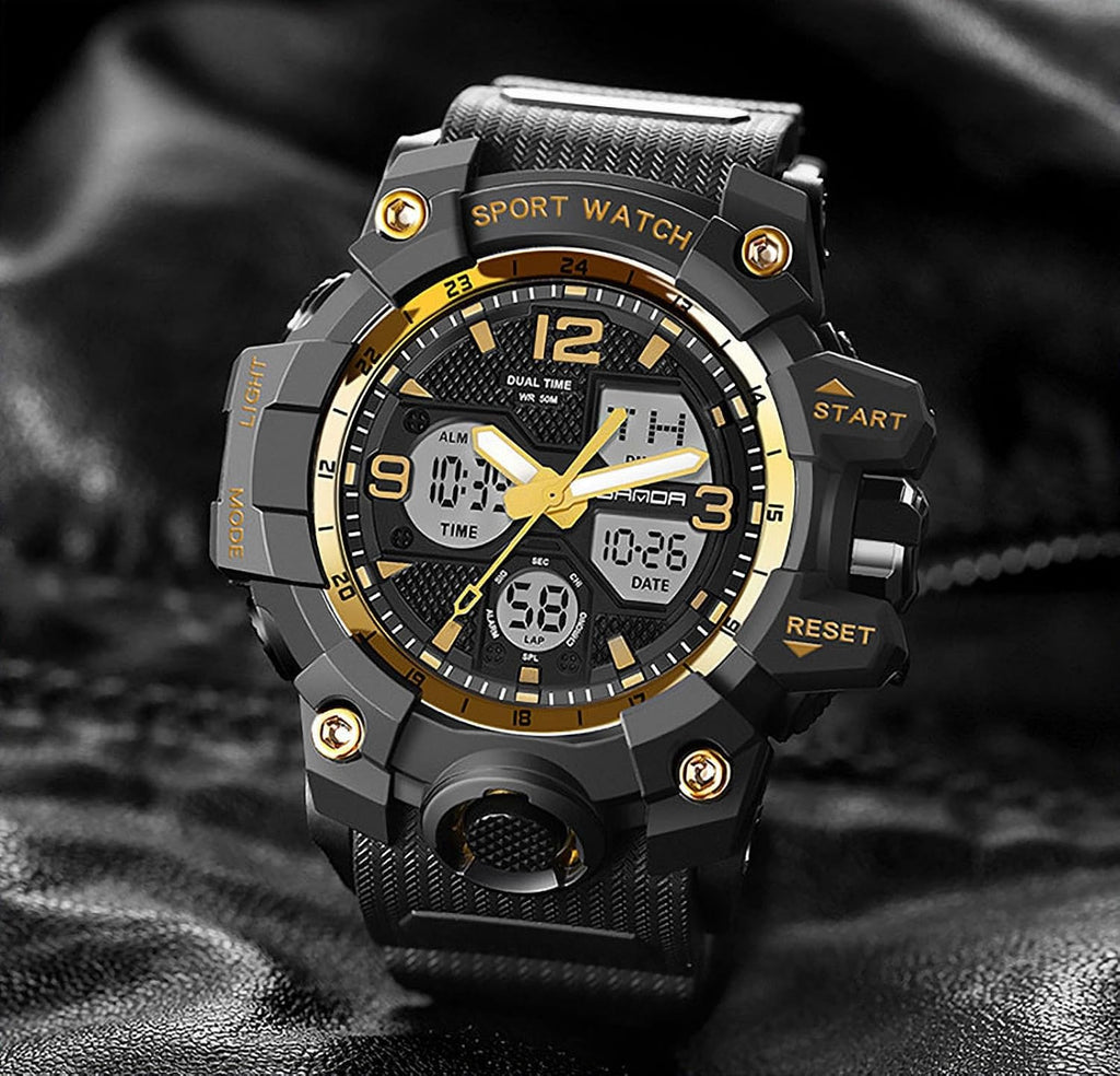 Relojes para Hombres, Reloj Deportivo para Hombre a Prueba de Agua, Reloj de Pulsera Táctico Militar Analógico Digital
