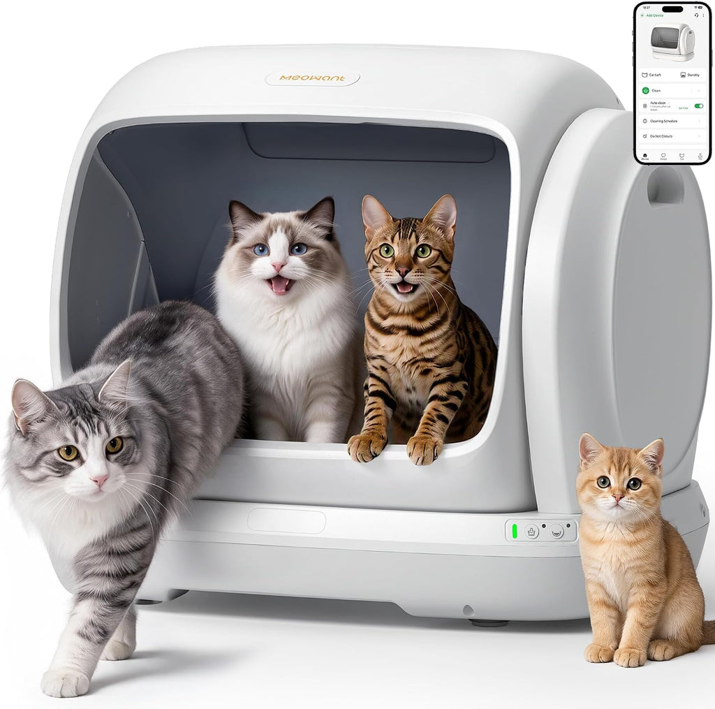 Meowant Caja de arena automática para gatos 106L, espacio extra grande