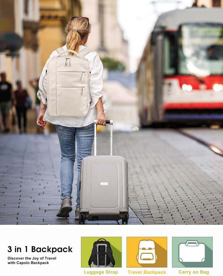 Mochila de viaje Capolo para mujeres y hombres, mochila impermeable...