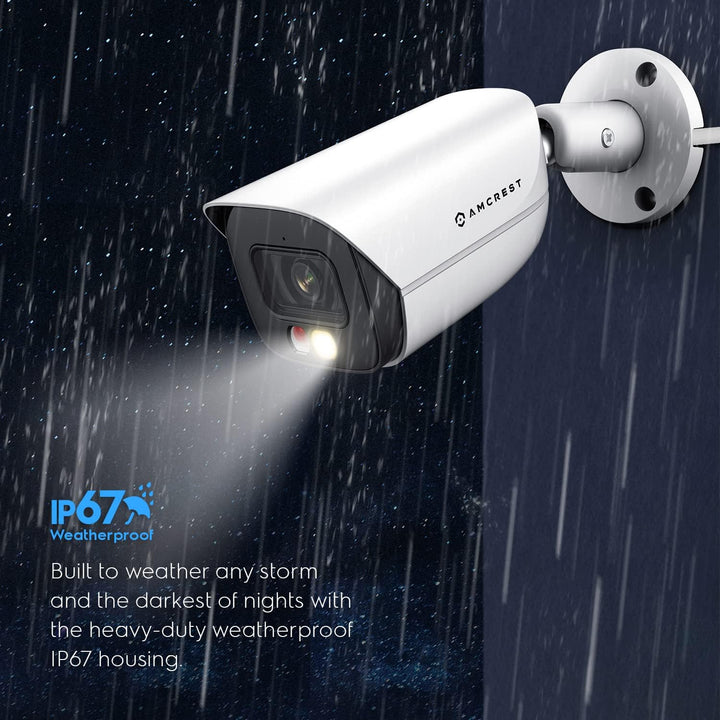 Amcrest Cámara IP PoE AI de 5MP con visión nocturna a color de 49 p...