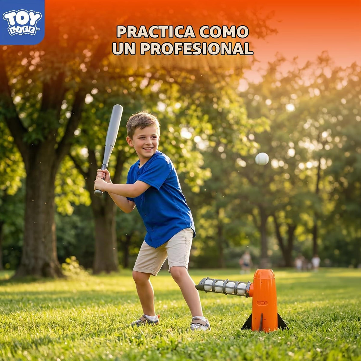 TOY Life Máquina de lanzamiento de béisbol para niños, juego de pelota de entrenamiento – Lanzador automático de máquina de lanzar para niños pequeños con 7 bolas, bate y guantes pegajosos | Juguete de béisbol Pop y Pitch para niños y niñas de 5 a 12 años