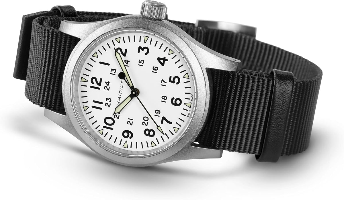 Hamilton Khaki Field Reloj mecánico para hombre, caja de acero inoxidable