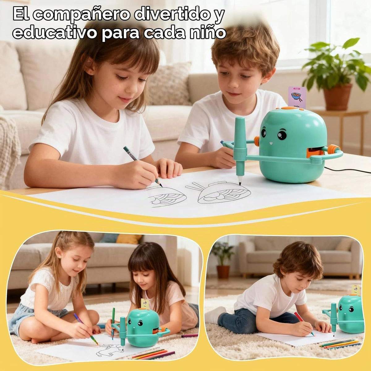 Robot de dibujo para niños, 150 tarjetas de juguete para edades de 3, 4, 5