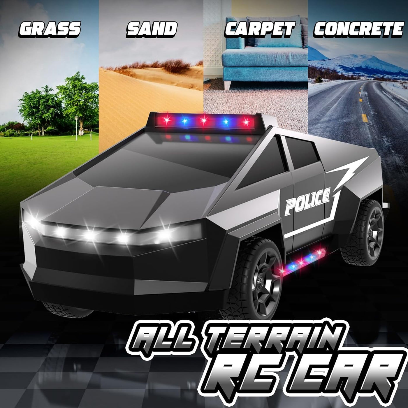 Cheffun Coches de policía para niños de 4 a 8 años \u2013 Auto a co...