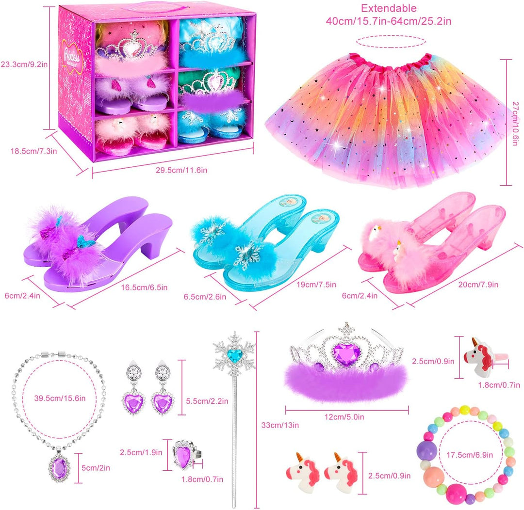 Juego de zapatos de vestir de princesa juguetes de vestir
