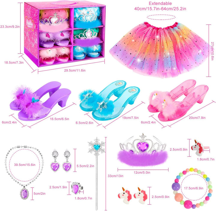 Juego de zapatos de vestir de princesa juguetes de vestir