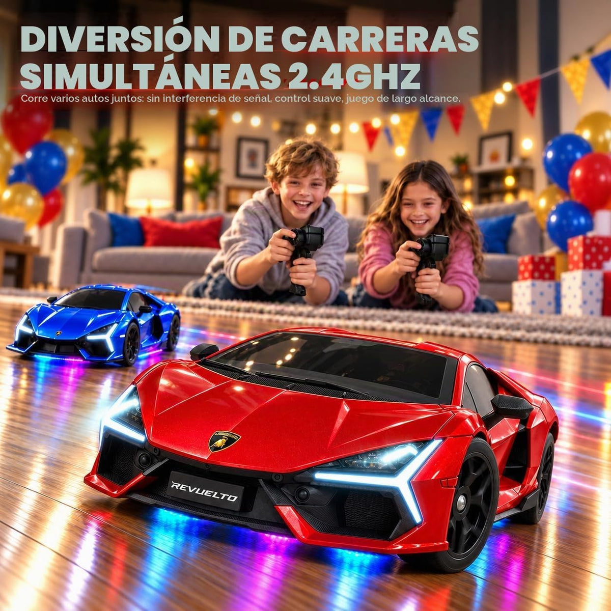 Coche de control remoto - 1:24 Lamborghini Revuelto RC Drift Car con LED
