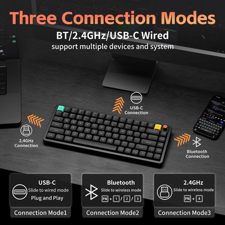 nuphy Air75 V3 Teclado mecánico inalámbrico intercambiable en calie...