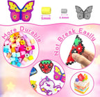 Kit de manualidades de 11000 cuentas fusibles con caja de almacenamiento, 20 colores de cuentas de 0.197 in, tableros de clavijas, papeles de planchar y accesorios. Juego de manualidades para niños y