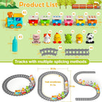 Juguetes de tren de granja para niños pequeños de 1 a 3 años, juego de tren