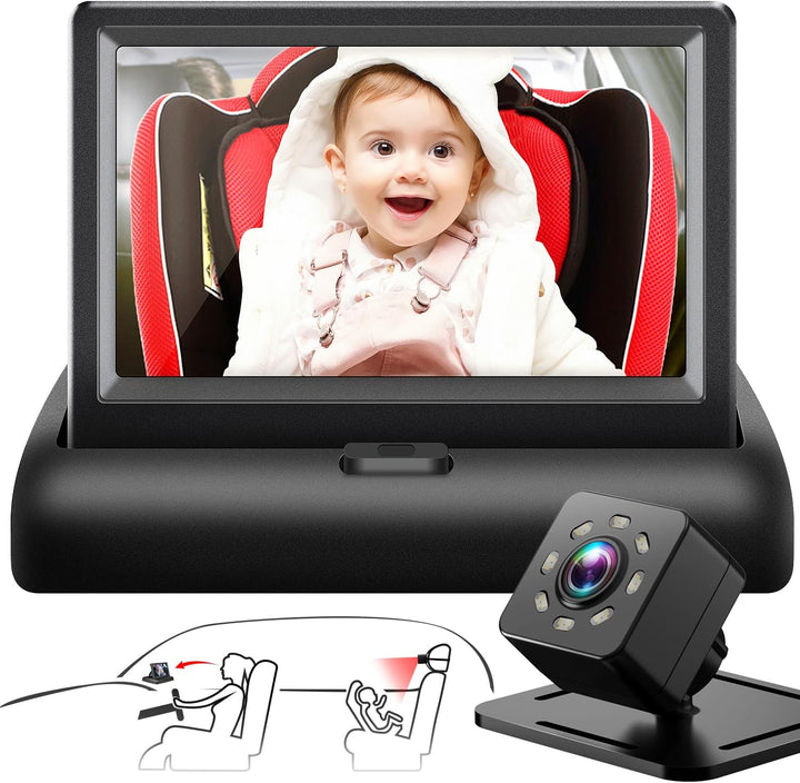 Espejo de coche para bebé con pantalla de función de visión nocturn...