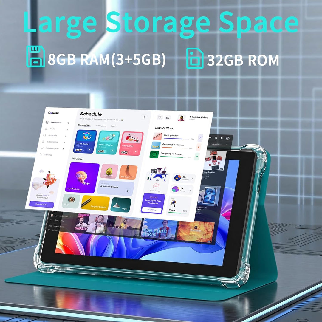 ATOZEE Tablet Android de 7 pulgadas con funda, tablet PC Android OS...