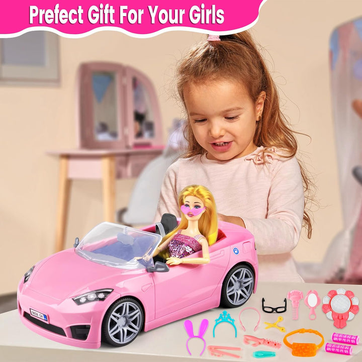 Juego de 76 piezas de muñeca y automóvil convertible, incluye muñec...