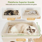 Globlazer Árbol de Gato de Rincón de 66 Pulgadas, Torre de Escalada de Varios Niveles para Gatos de Interior, Condominios para Gatitos, Torre de Rascado para Gatos con Plataforma Grande, 3 Cuevas para