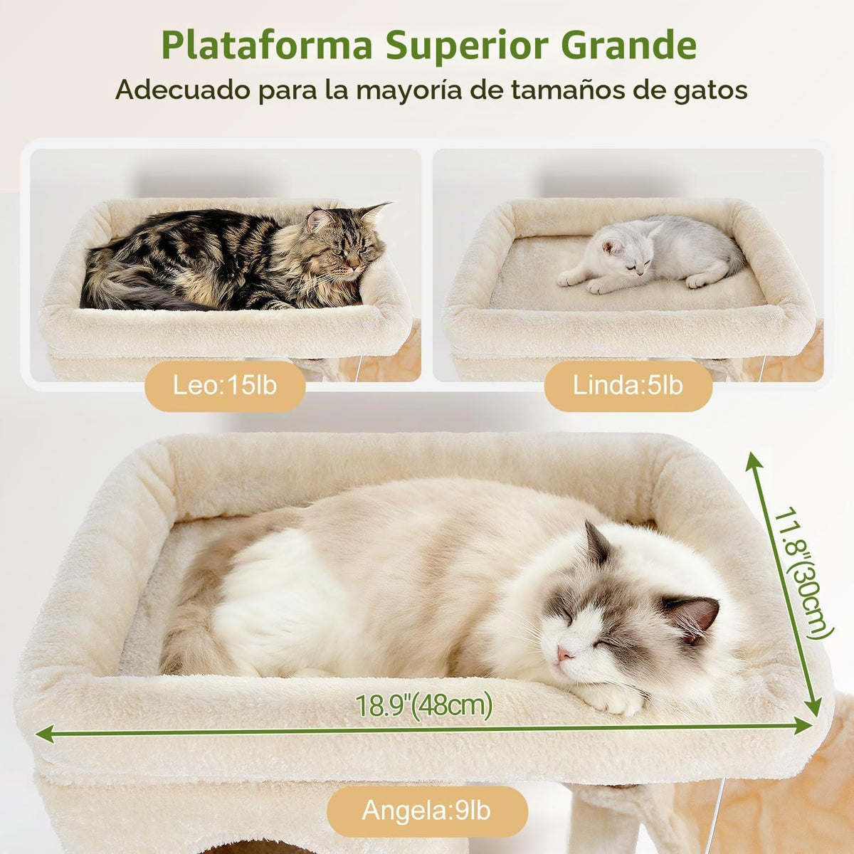 Globlazer Árbol de Gato de Rincón de 66 Pulgadas, Torre de Escalada de Varios Niveles para Gatos de Interior, Condominios para Gatitos, Torre de Rascado para Gatos con Plataforma Grande, 3 Cuevas para