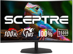 ¡Nuevo! Sceptre - Monitor curvo para juegos de 24 pulgadas, 1ms, 10...