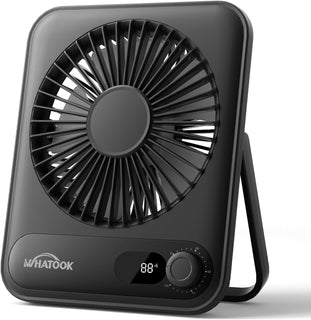 WHATOOK Ventilador personal de escritorio pequeño: 5000 mAh 25 hora...