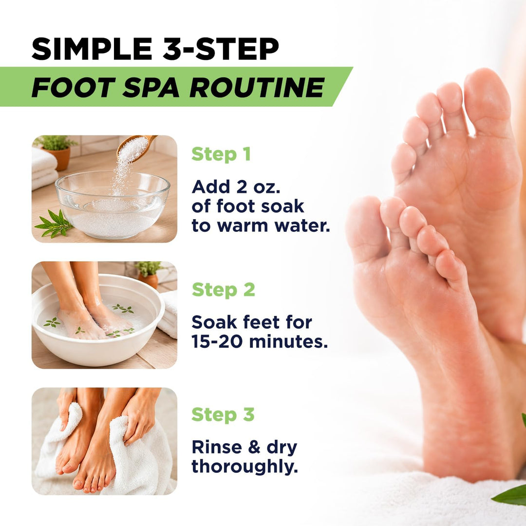 FOOT CURE Aceite de árbol de té para pies con sal de Epsom \u2013 E...