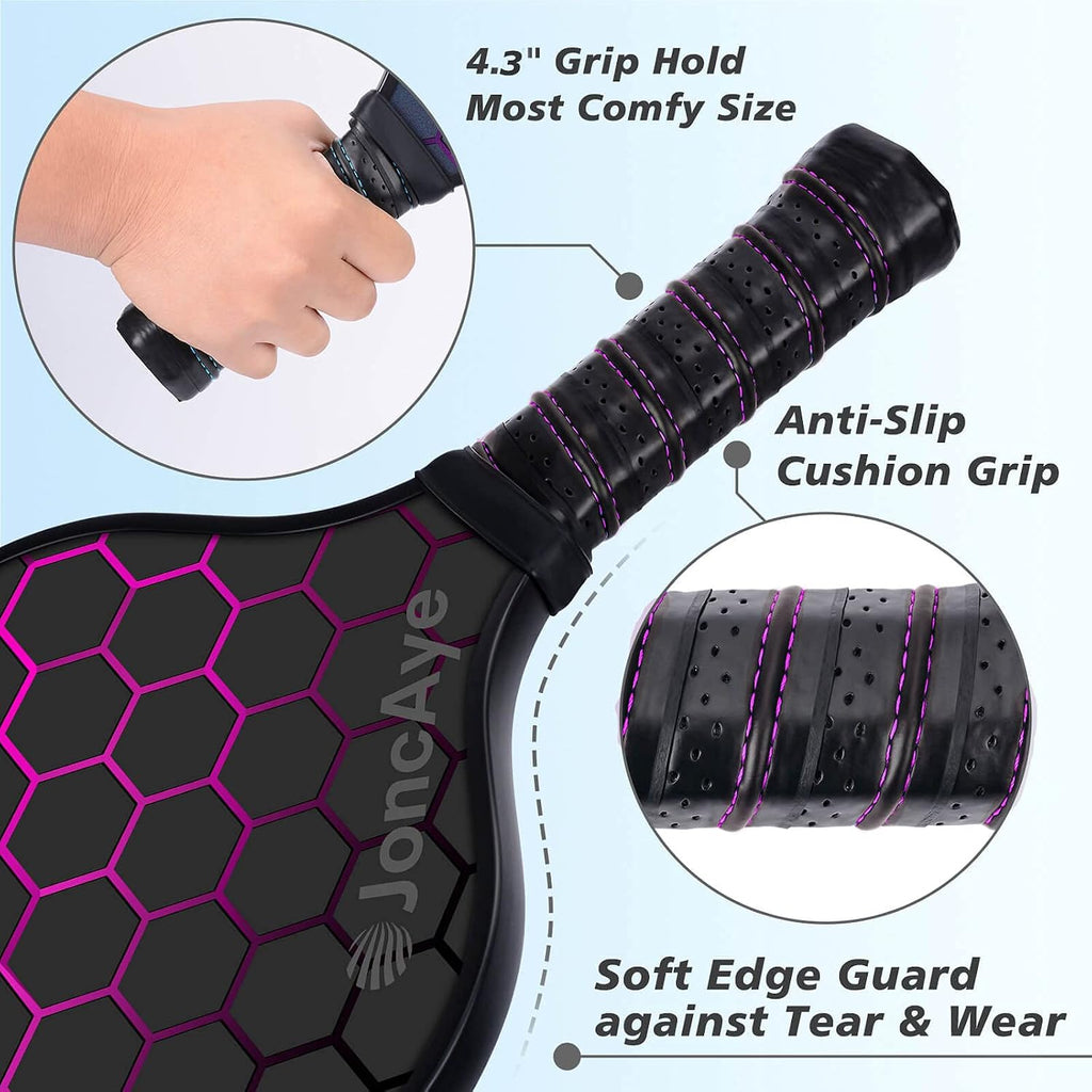 JoncAye Pickleball Paddles Set de 4 o 2 Fiberglass Rackets USAPA Approved
