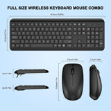 Combo de teclado y ratón inalámbricos, teclado ergonómico silencios...