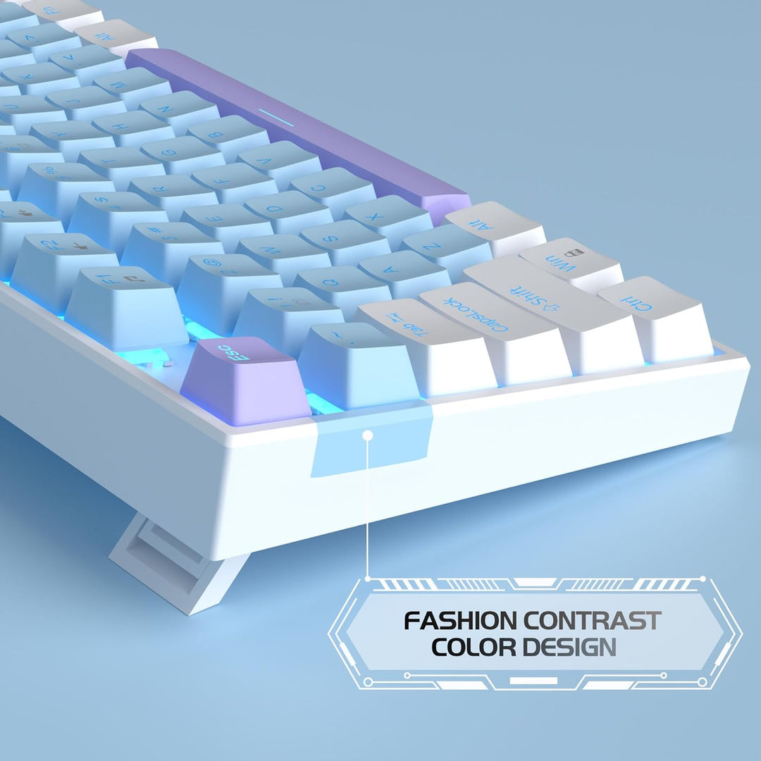 MageGee - Teclado mecánico portátil 75% para juegos con switch azul...