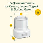 Cuisinart Máquina para hacer helados, máquina de doble aislamiento de 1.5 cuartos de galón, máquina para sorbete y yogur congelado, lista en 20 minutos, ICE-21RP1, rojo